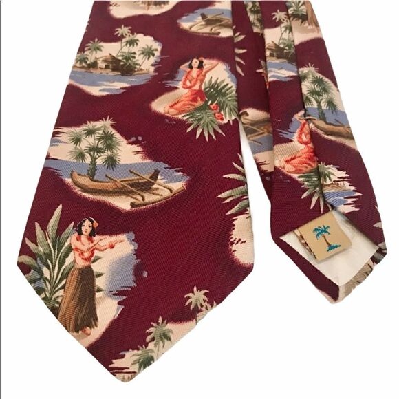 Vintage Hawaiian Tommy Bahama Silk Tie EUC - Picture 1 of 4